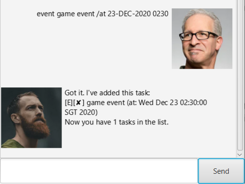 Image of Duke event screen